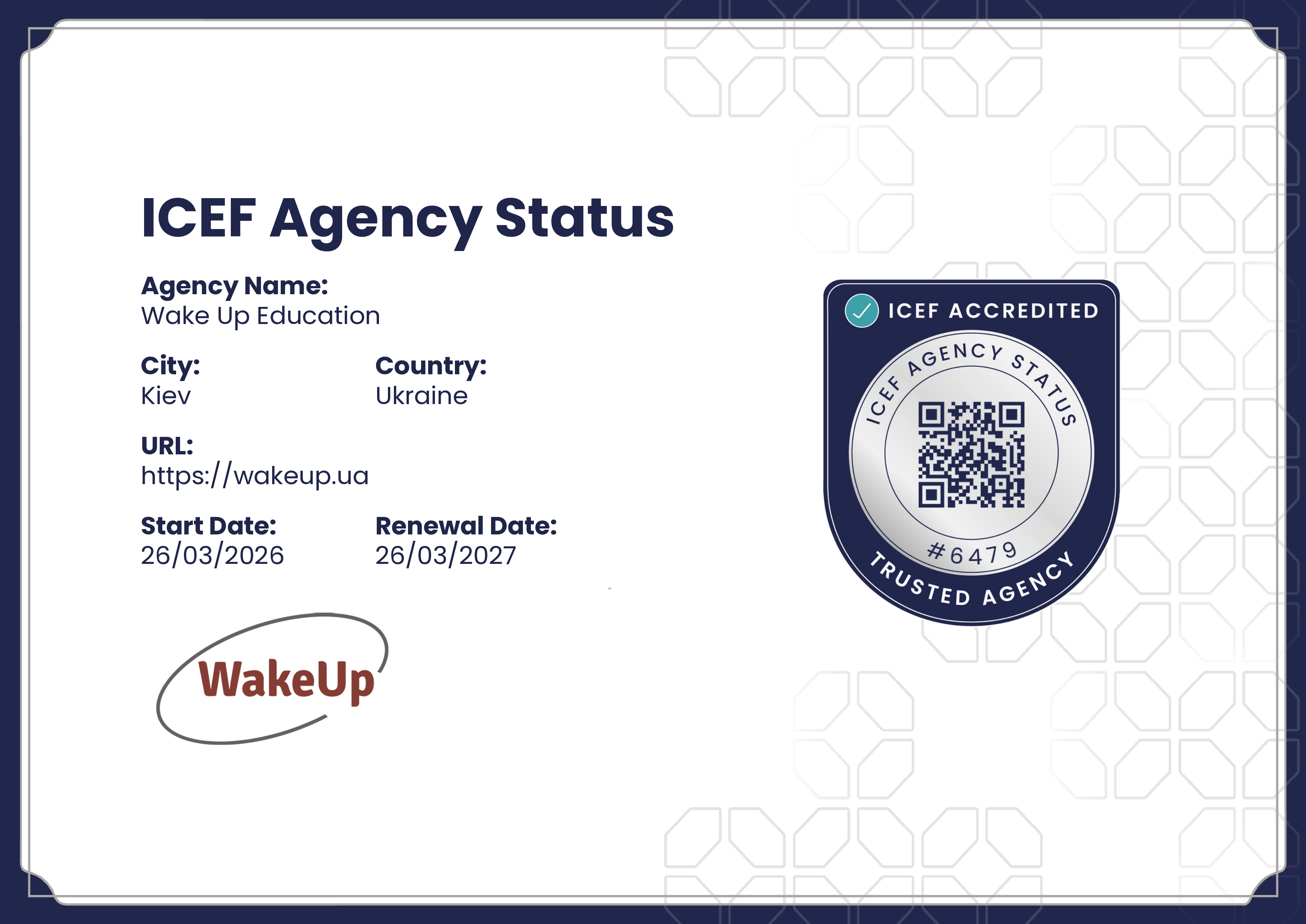 ICEF Agency Status (IAS) 